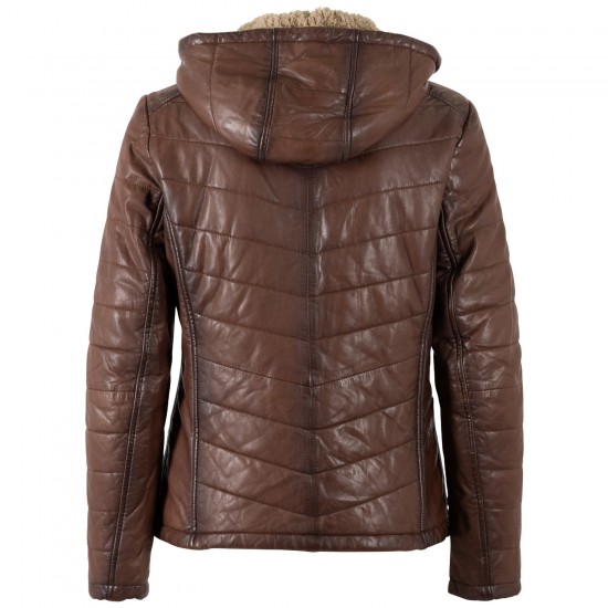 Geaca de Piele Dama Mauritius Whiskey Inchis MWAurora