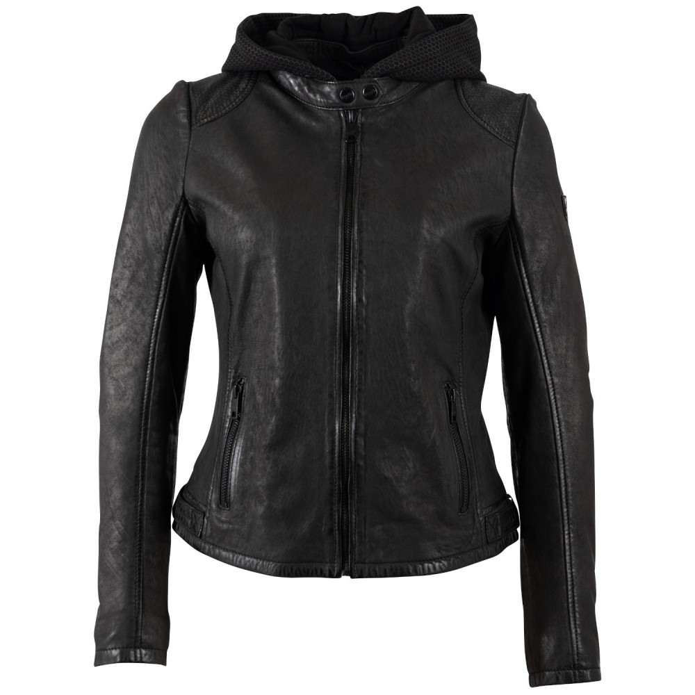 Geaca de Piele Dama Mauritius Neagra MWAydana - readytowear