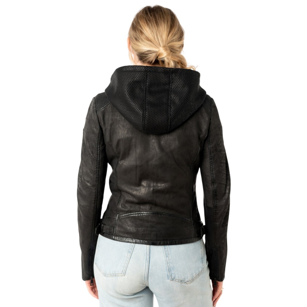 Geaca de Piele Dama Mauritius Neagra MWAydana