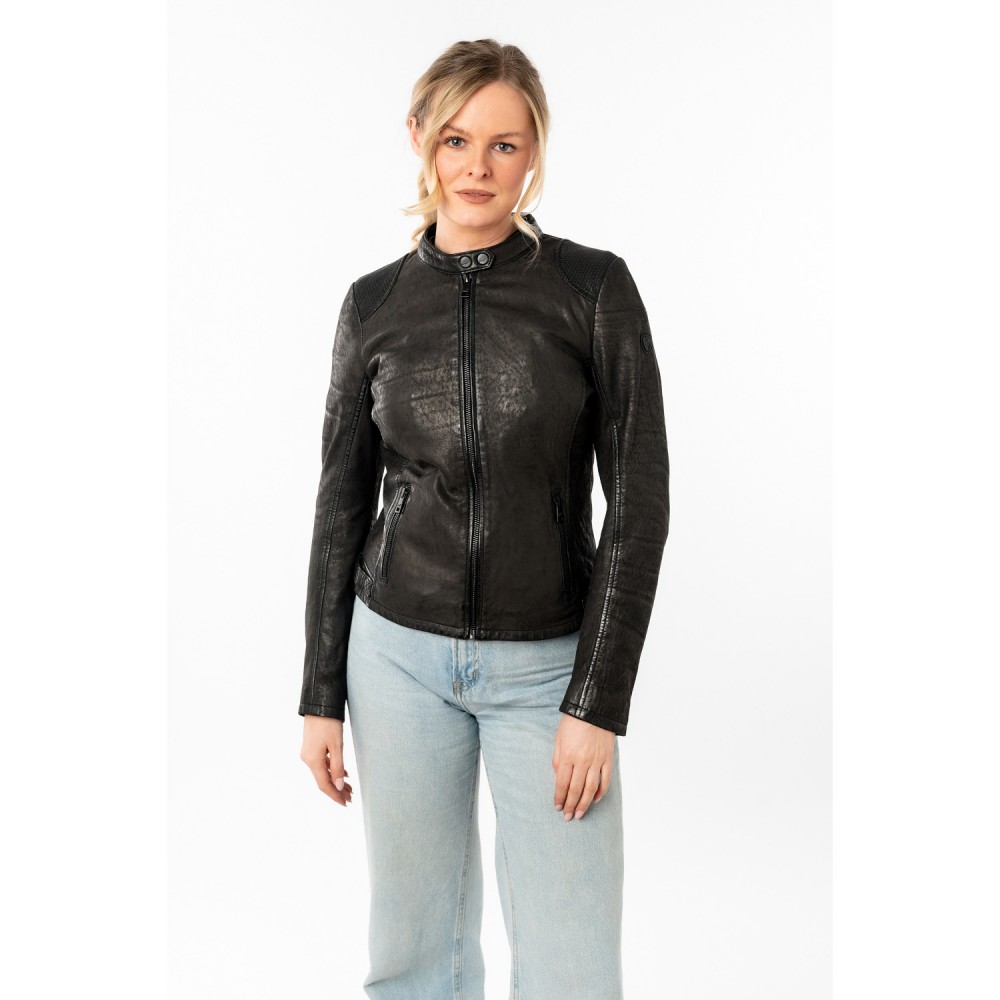 Geaca de Piele Dama Mauritius Neagra MWAydana - readytowear