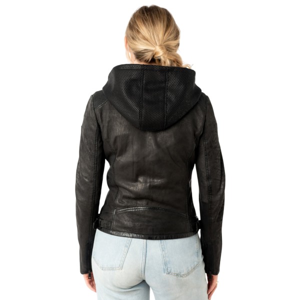 Geaca de Piele Dama Mauritius Neagra MWAydana