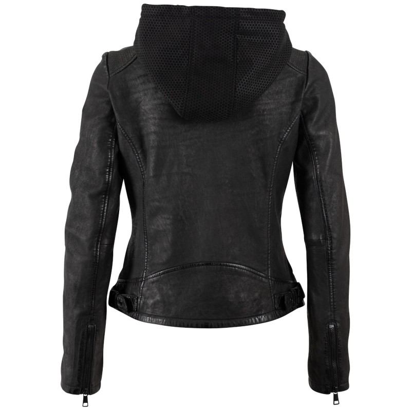 Geaca de Piele Dama Mauritius Neagra MWAydana – Geci de Piele