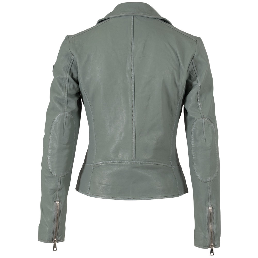 Geaca de Piele Dama Mauritius Verde Prafuit MWBajah