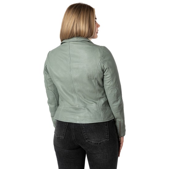 Geaca de Piele Dama Mauritius Verde Prafuit MWBajah