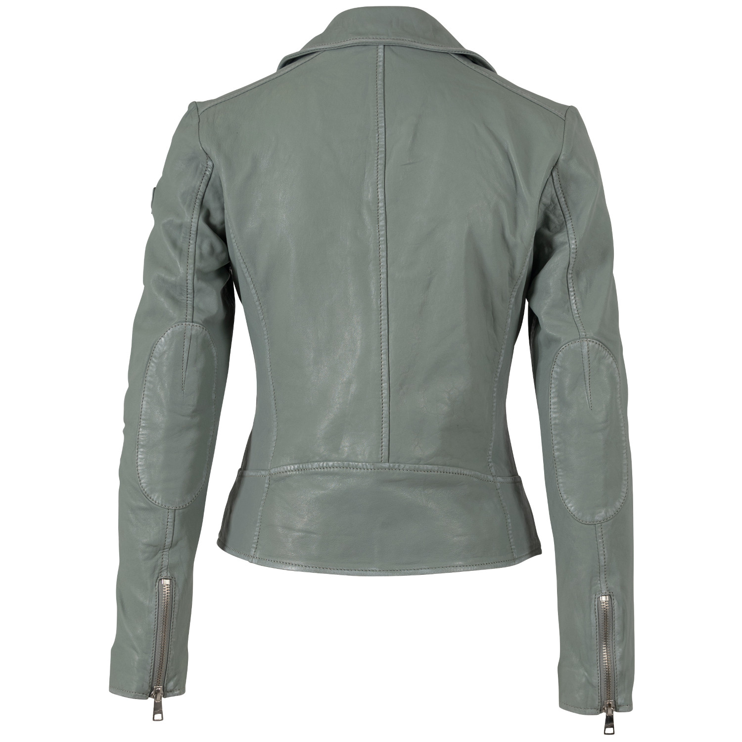 Geaca de Piele Dama Mauritius Verde Prafuit MWBajah – Geci de Piele