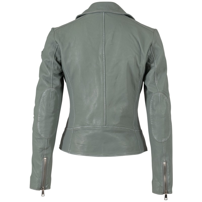 Geaca de Piele Dama Mauritius Verde Prafuit MWBajah – Geci de Piele