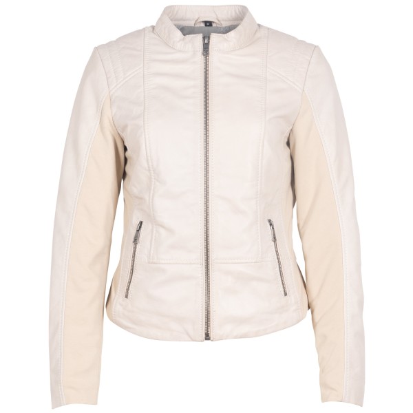 Geaca de Piele Dama Mauritius Alb Ivoriu MWBylli