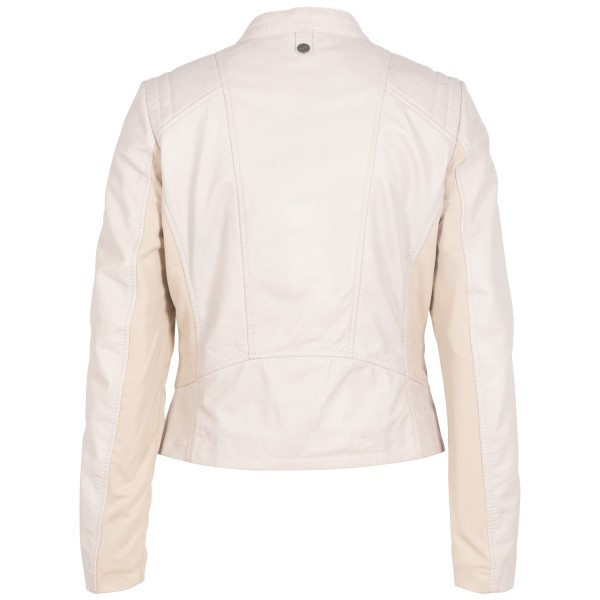 Geaca de Piele Dama Mauritius Alb Ivoriu MWBylli