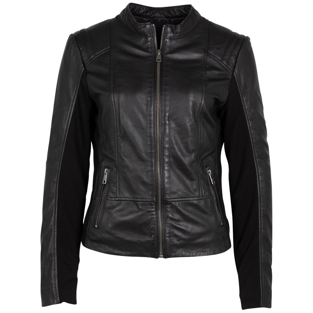 Geaca de Piele Dama Mauritius Neagra MWBylli - readytowear