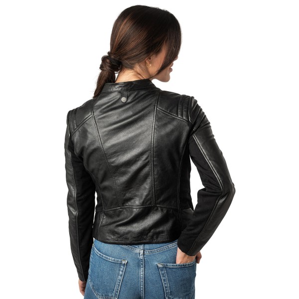 Geaca de Piele Dama Mauritius Neagra MWBylli Geaca de Piele Dama Mauritius Neagra MWBylli