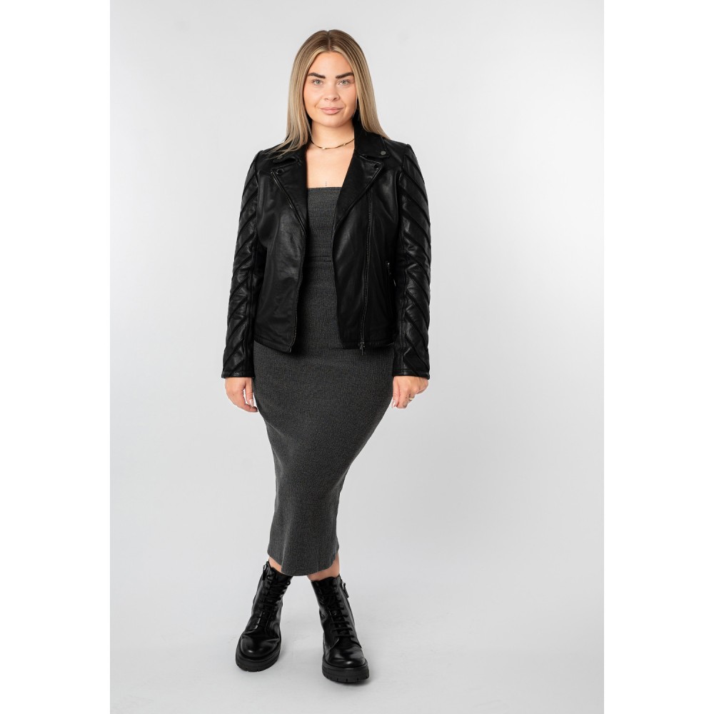 Geaca de Piele Dama Mauritius Neagra MWCady