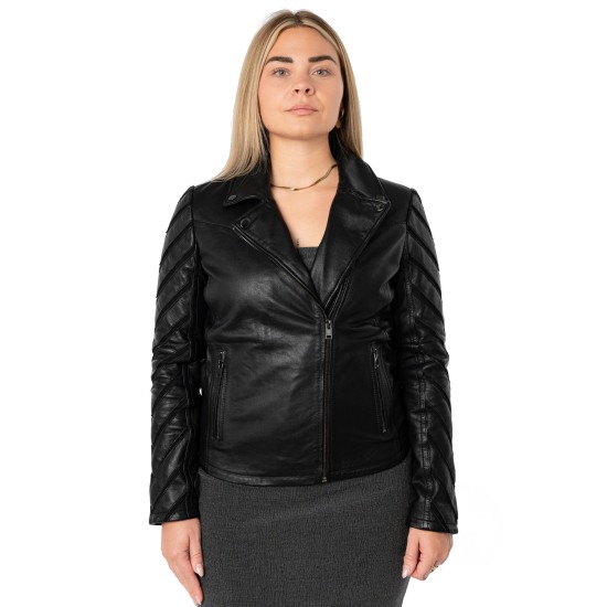 Geaca de Piele Dama Mauritius Neagra MWCady