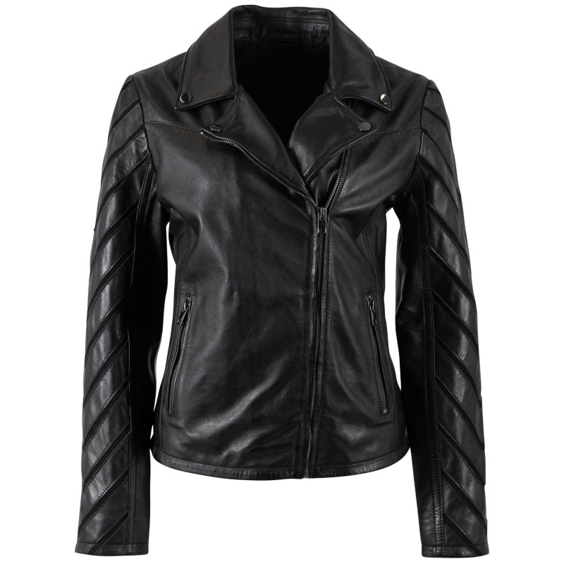 Geaca de Piele Dama Mauritius Neagra MWCady – Geci de Piele