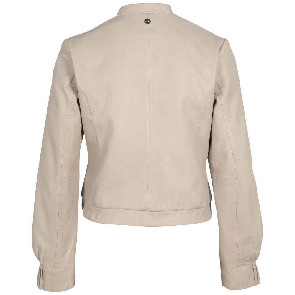 Geaca de Piele Dama Mauritius Alb Ivoriu MWCandie - readytowear