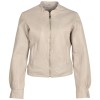Geaca Piele Mauritius MWCandie - Model Ivory cu Detalii Plisate geaca piele naturala dama mauritius mwcandie alb ivoriu mansete plisate
