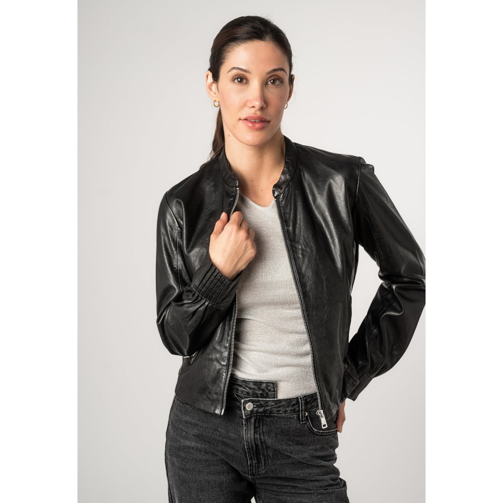 Geaca de Piele Dama Mauritius Neagra MWCandie - readytowear