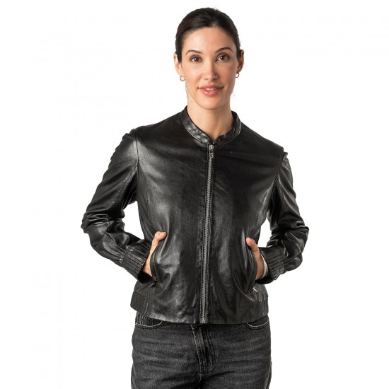 Geaca de Piele Dama Mauritius Neagra MWCandie