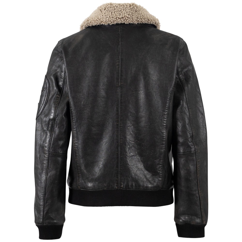 Geaca de Piele Dama Mauritius Negru Vintage MWCarlene