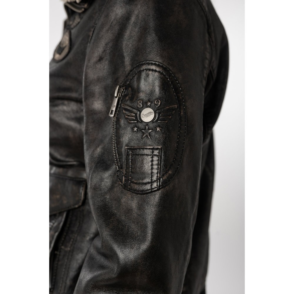 Geaca de Piele Dama Mauritius Negru Vintage MWCarlene