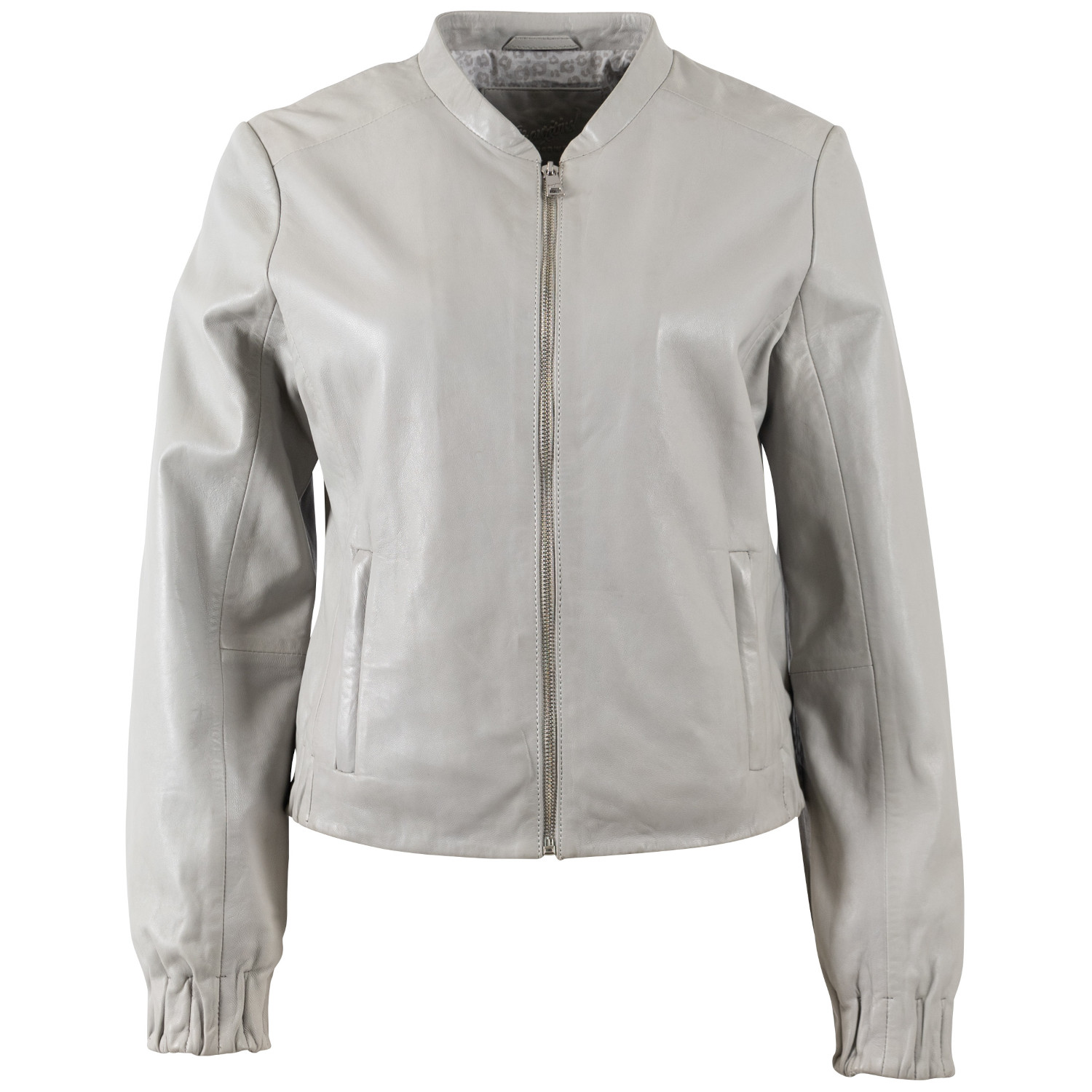 geaca piele dama mauritius gri argintiu mwcassie stil bomber talie elastica