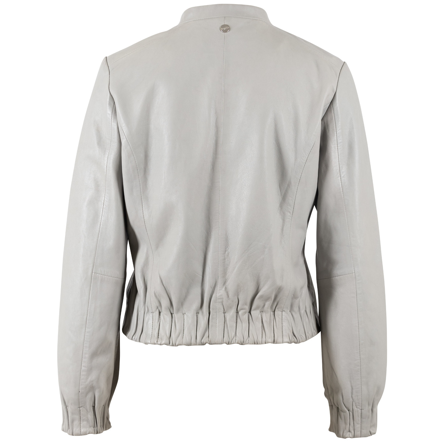 geaca piele dama mauritius gri argintiu mwcassie stil bomber talie elastica