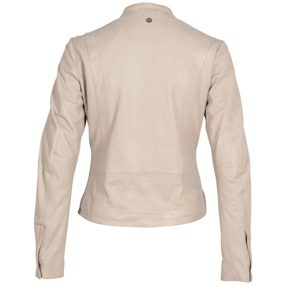 Geaca de Piele Dama Mauritius Alb Ivoriu MWCelly - readytowear