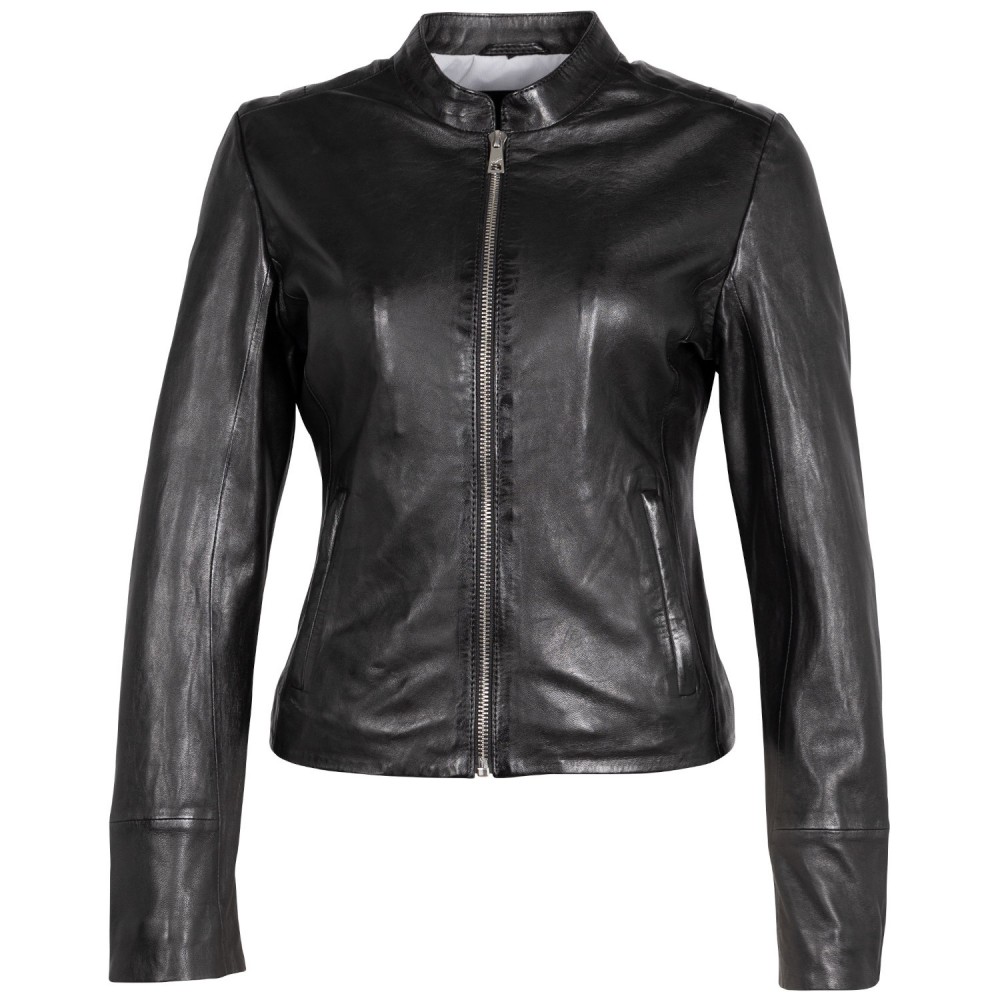 Geaca de Piele Dama Mauritius Neagra MWCelly - readytowear