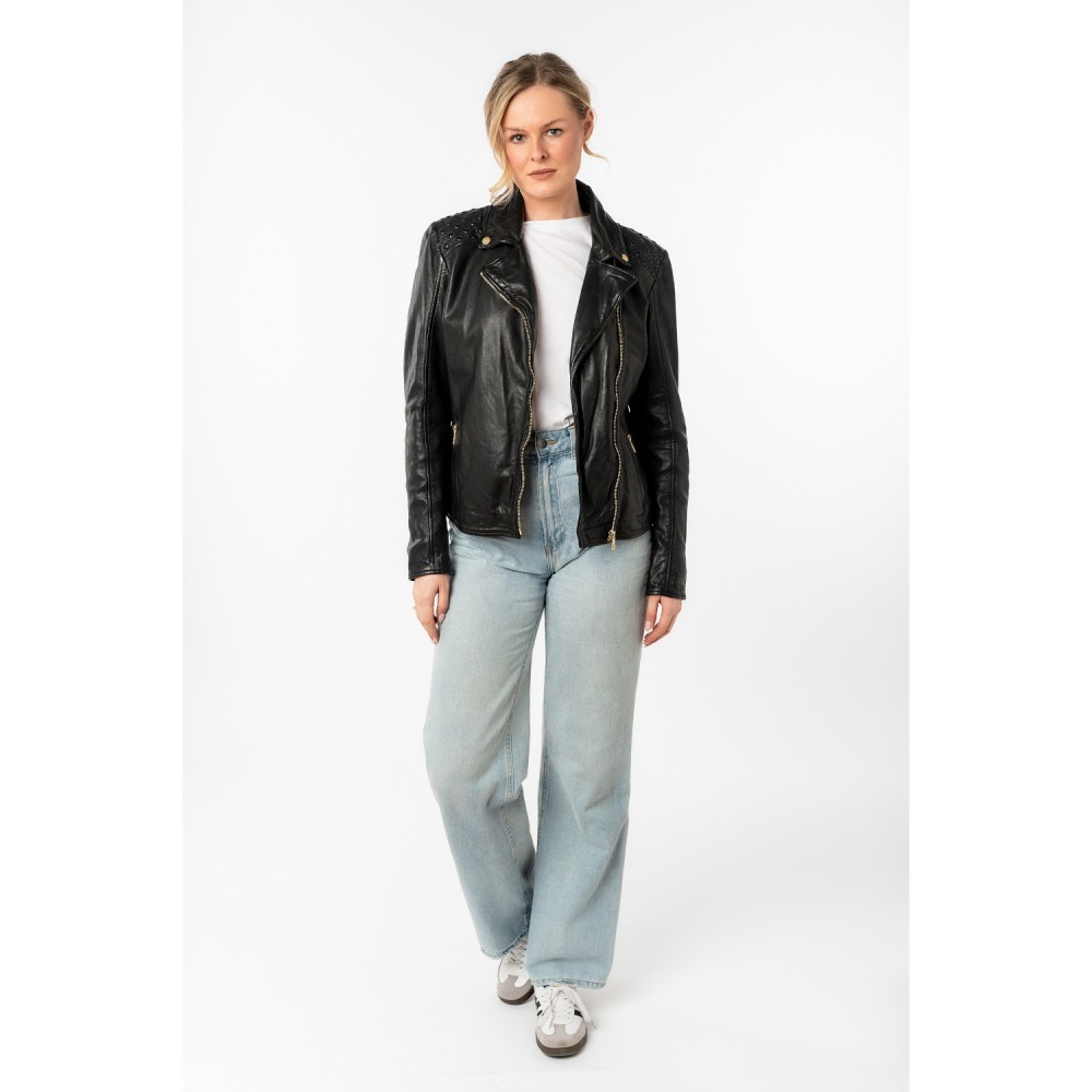 Geaca de Piele Dama Mauritius Neagra MWChlara