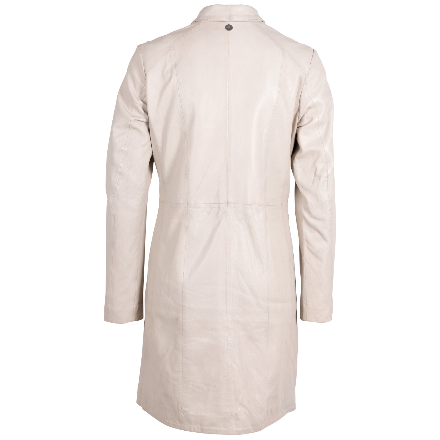 Geaca Lunga de Piele Dama Mauritius Alb Ivoriu MWCita – Geci de Piele