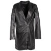 Geaca Lunga de Piele Dama Mauritius Neagra MWCita