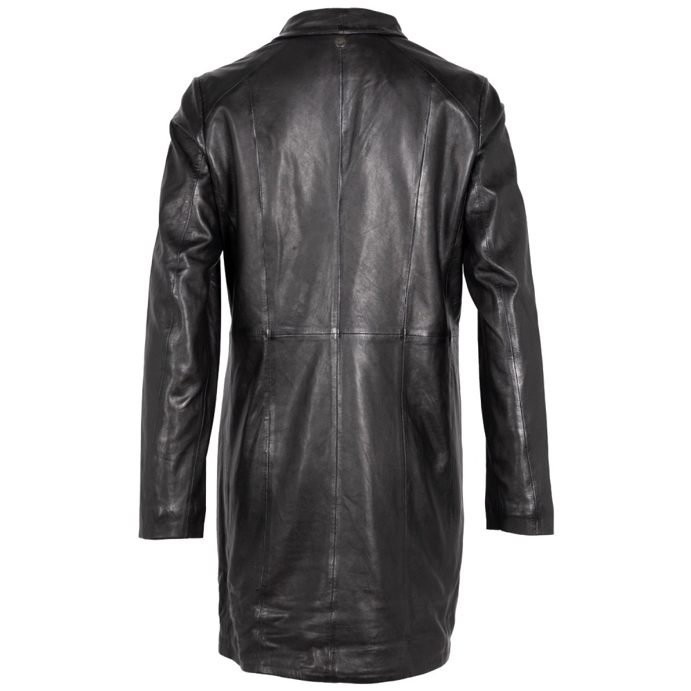 Geaca Lunga de Piele Dama Mauritius Neagra MWCita - readytowear