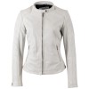 Geacă de Piele Damă Mauritius MWClee Alb Murdar Slim Fit stil biker, elegantă