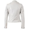 Geacă de Piele Damă Mauritius MWClee Alb Murdar Slim Fit stil biker, elegantă