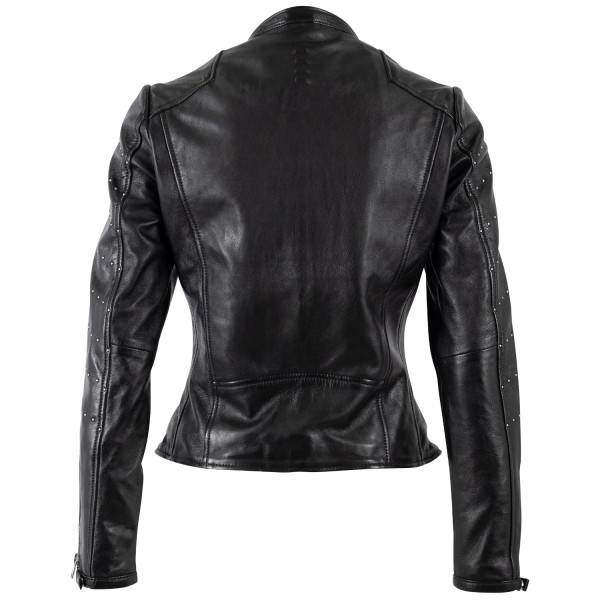 Geacă de Piele Damă Mauritius MWClee Neagră Slim Fit stil biker elegant — fotografia 2
