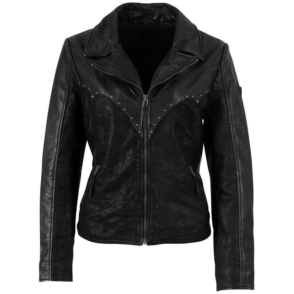 Geaca de Piele Dama Mauritius Neagra MWCollien