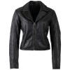 Mauritius MWCoraschon - Geacă de Piele Damă Neagră - Regular Fit, Stil Biker Geacă de piele damă neagră Mauritius MWCoraschon cu broderie ton pe ton și fermoar asimetric