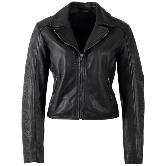 Geaca de Piele Dama Mauritius Neagra MWCoraschon