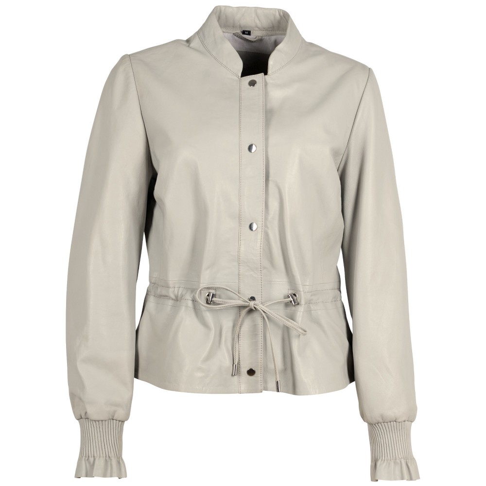 Geaca de Piele Dama Mauritius Gri Argintiu MWEbelle - readytowear