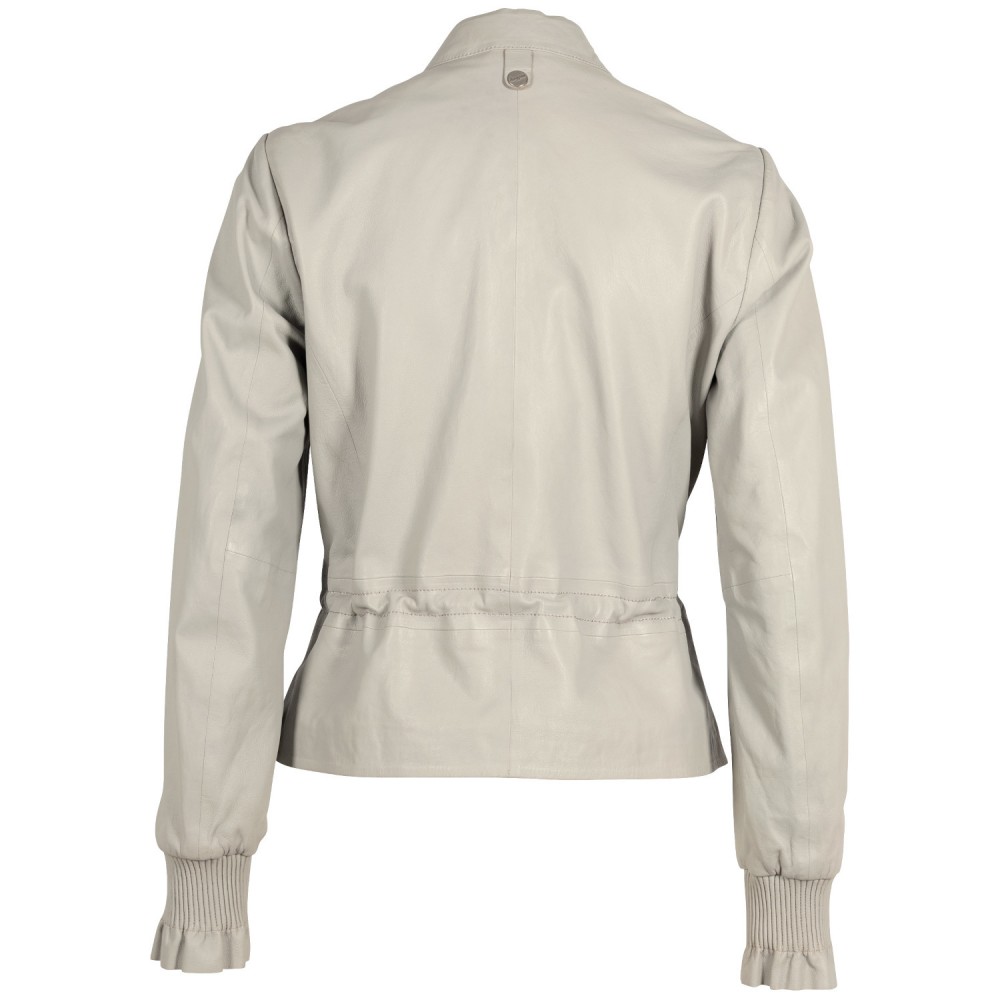 Geaca de Piele Dama Mauritius Gri Argintiu MWEbelle - readytowear