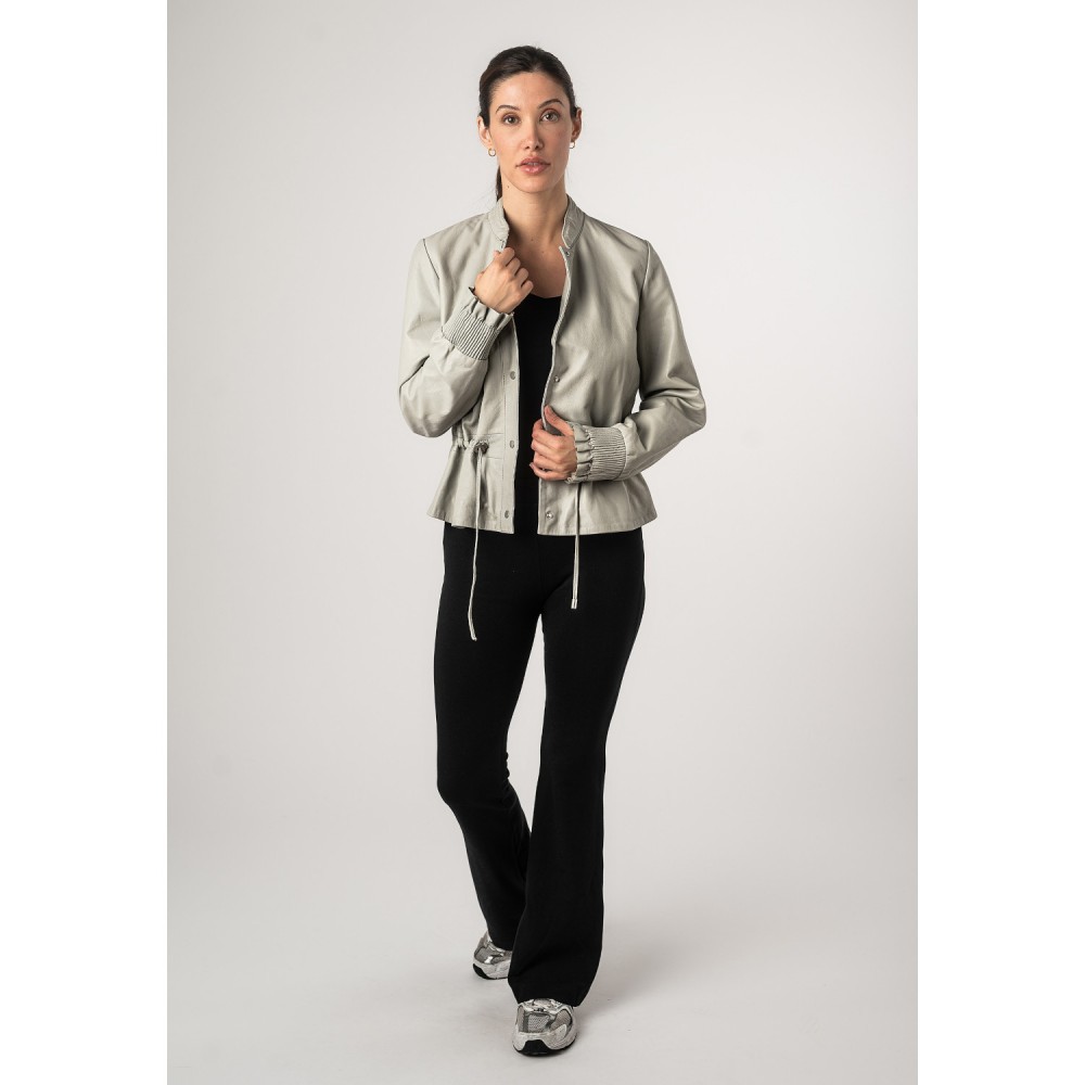 Geaca de Piele Dama Mauritius Gri Argintiu MWEbelle - readytowear