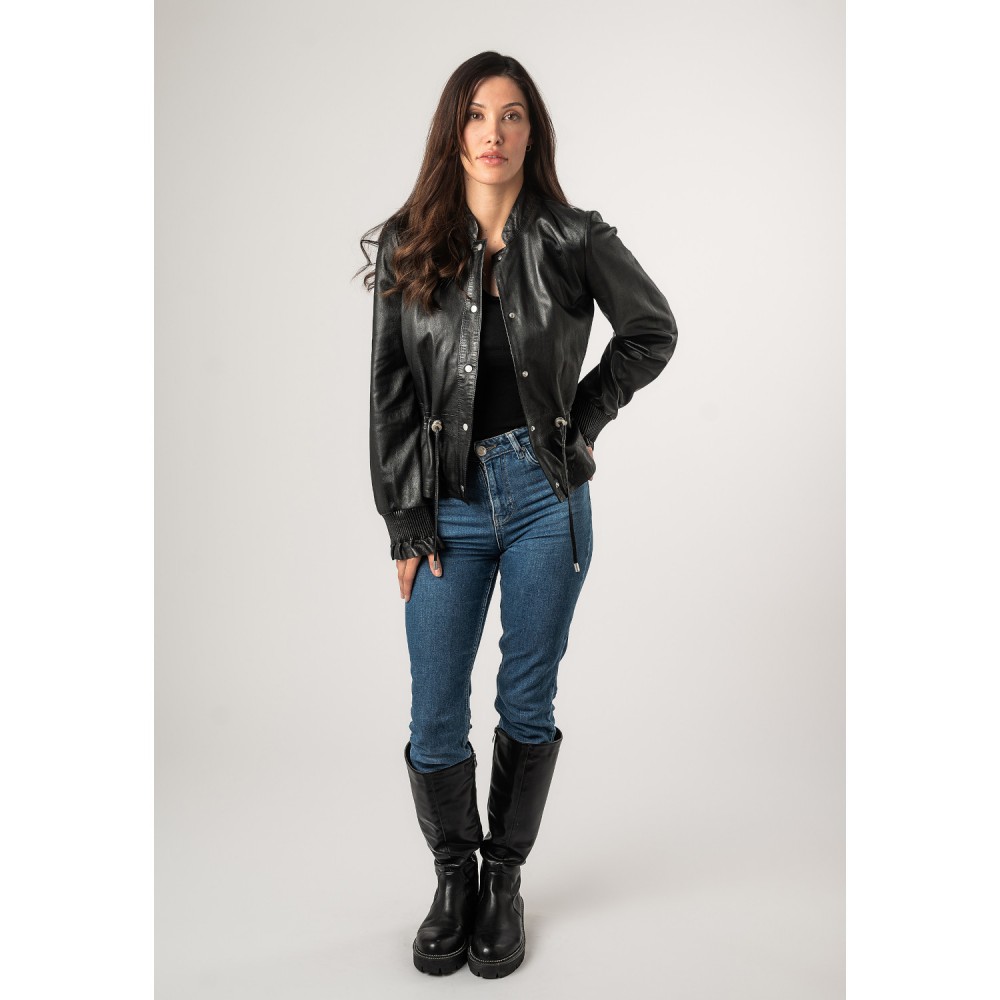 Geaca de Piele Dama Mauritius Neagra MWEbelle - readytowear