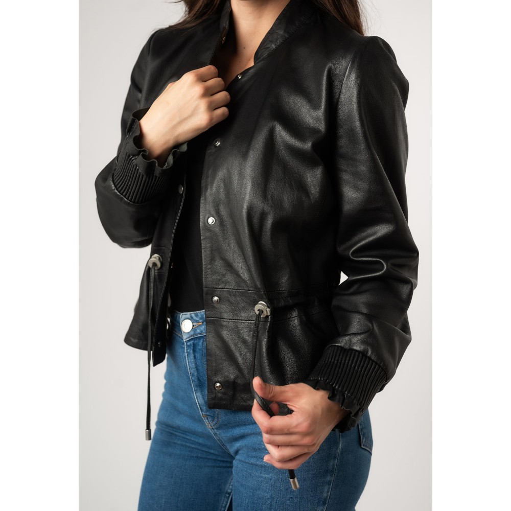 Geaca de Piele Dama Mauritius Neagra MWEbelle - readytowear