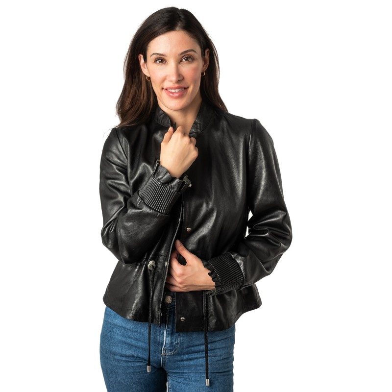 Geaca de Piele Dama Mauritius Neagra MWEbelle – Black Friday