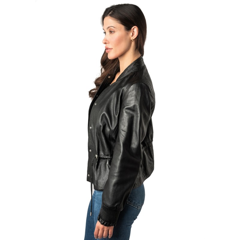 Geaca de Piele Dama Mauritius Neagra MWEbelle – Black Friday