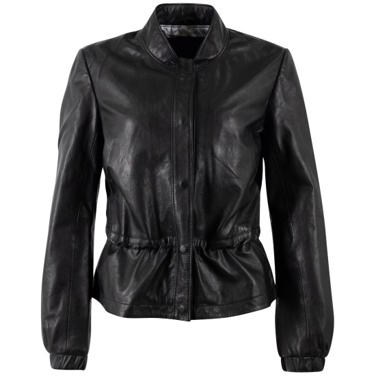 Geaca Scurta de Piele Dama Mauritius Neagra MWEliz