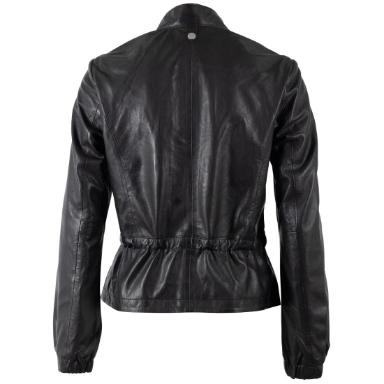 Geaca Scurta de Piele Dama Mauritius Neagra MWEliz