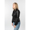 Geacă scurtă piele damă neagră Mauritius MWEliz model minimalist