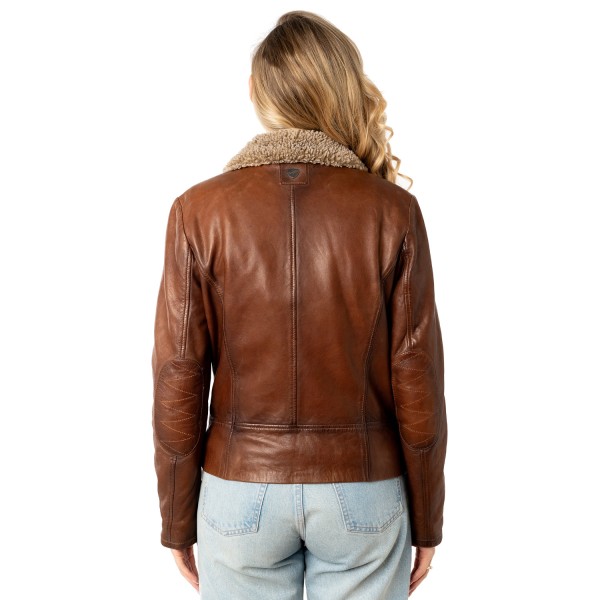 Geaca de Piele Dama Mauritius Coniac Inchis MWElora Geaca de Piele Dama Mauritius Coniac Inchis MWElora