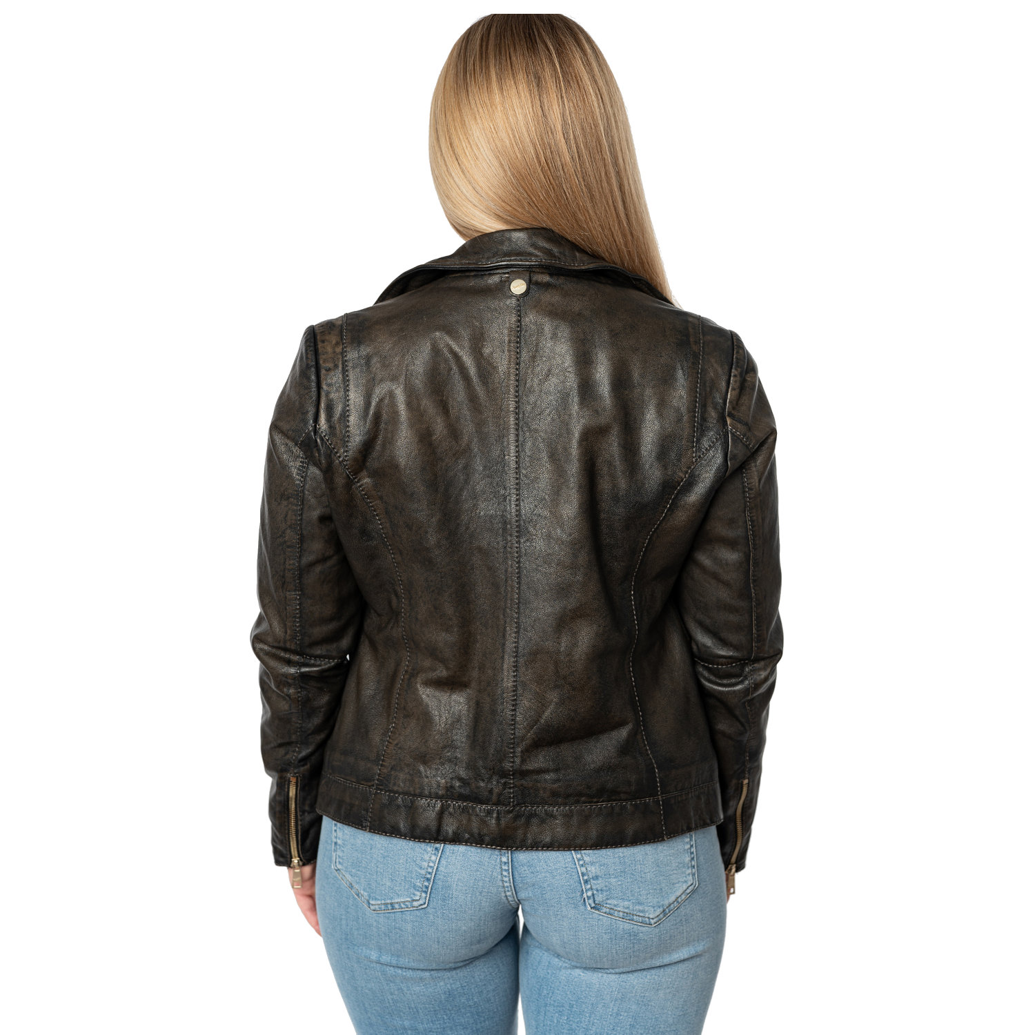 Geaca de Piele Dama Mauritius Negru Antic MWEvina – Geci de Piele