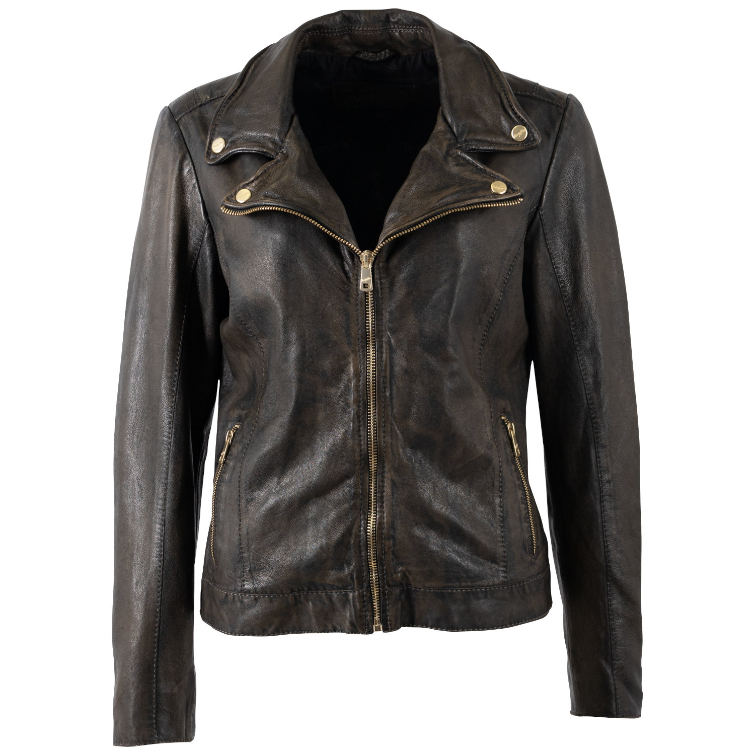 Geaca de Piele Dama Mauritius Negru Antic MWEvina – Geci de Piele